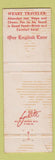 Matchbook Cover - One English Lane Restaurant Wanamassa NJ