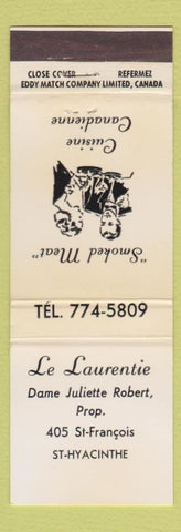 Matchbook Cover - Le Laurentie ST Hyacinthe QC WORN