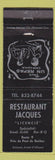 Matchbook Cover - Restaurant Jacques Quebec QC