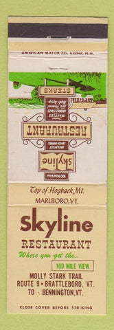Matchbook Cover - Skyline Restuarant Brattleboro VT
