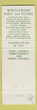 Matchbook Cover - Myrtlewood Golf Course Myrtle Beach SC WEAR