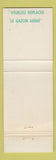 Matchbook Cover - Le Club Laval Sur Le Lac QC