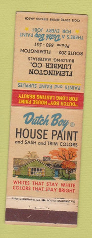 Matchbook Cover - Dutch Boy Paints Flemington Lumber NJ