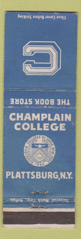 Matchbook Cover - Champlain College Plattsburgh PA WORN