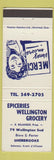 Matchbook Cover - Epiceries Wellington Grocery Sherbrooke QC girlie