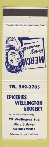 Matchbook Cover - Epiceries Wellington Grocery Sherbrooke QC girlie