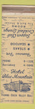 Matchbook Cover - Hotel Blue Mountain Harrisburg PA WEAR