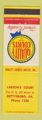Matchbook Cover - Larson's Court Gettysburg PA