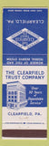 Matchbook Cover - Clearfield Trust Bank Clearfield PA