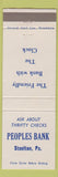 Matchbook Cover - Peoples Bank Steelton PA
