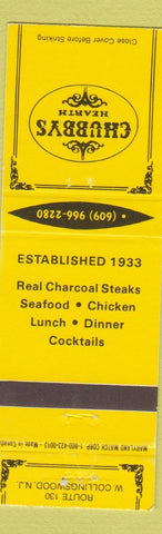 Matchbook Cover - Chubbys Hearth West Collingswood NJ