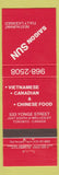 Matchbook Cover - Saigon Sun Vietnamese Chinese Toronto ON