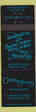 Matchbook Cover - Cobblestones Restaurants Framingham MA