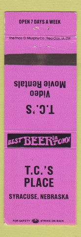 Matchbook Cover - TC's Place Syracuse NE movie rentals