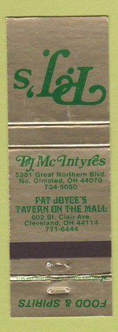 Matchbook Cover - PJ McIntyres Cleveland OH North Olmsted