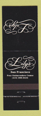 Matchbook Cover - Lily's San Francisco CA