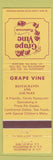 Matchbook Cover - Grape Vine Restaurant Sarasota Bradenton St Petersburg FL