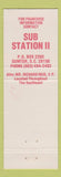 Matchbook Cover - Sub Station II Charlotte NC Sumter SC