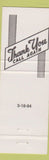 Matchbook Cover - Grandview Restaurant Canfield OH