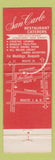 Matchbook Cover - San Carlo Restaurant Lyndhurst NJ