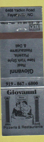 Matchbook Cover - Giovanni Pizza Fayetteville NC