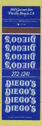 Matchbook Cover - Diego's Pacific Beach CA