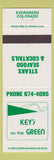 Matchbook Cover - Key's on the Green Evergreen Colorado