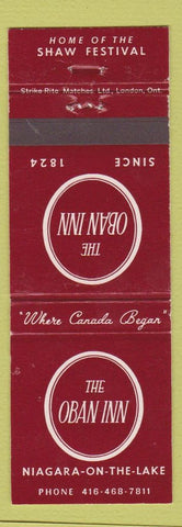 Matchbook Cover - Oban Inn Niagara on the Lake ON