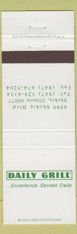Matchbook Cover - Daily Grill Skokie IL