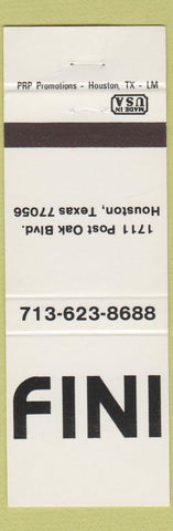 Matchbook Cover - Fini Houston TX