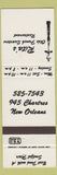 Matchbook Cover - Rita's Old French Quarters Restaurant New Orelans LA WEAR