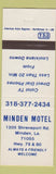 Matchbook Cover - Minden Motel LA