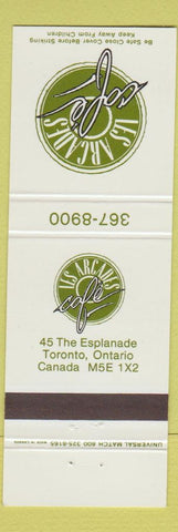 Matchbook Cover - Les Arcades Cafe Toronto ON