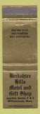 Matchbook Cover - Berkshire Hills Motel Gift Shop Williamstown MA WEAR