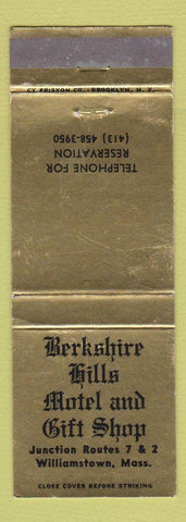 Matchbook Cover - Berkshire Hills Motel Gift Shop Williamstown MA WEAR