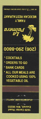 Matchbook Cover - La Palmera Mexican Restaurant Everett WA