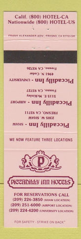 Matchbook Cover - Piccadilly Inn Hotels Fresno CA