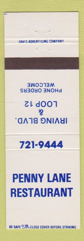 Matchbook Cover - Penny Lane Restaurant Irving TX