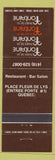 Matchbook Cover - Place De La Fontaine Quebec QC
