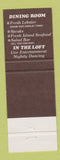 Matchbook Cover - The Barn Southport PE