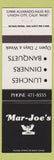 Matchbook Cover - Mar Joe's Restaurant Union City CA