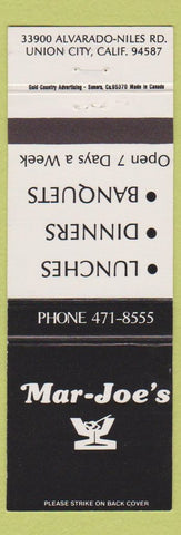 Matchbook Cover - Mar Joe's Restaurant Union City CA