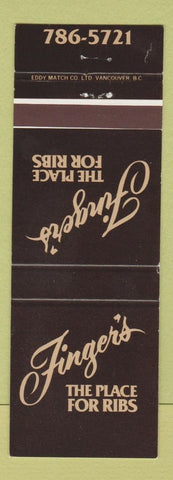 Matchbook Cover - Finger's Ribs Winnipeg MB