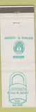 Matchbook Cover - George Gebard Locksmith