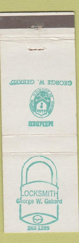 Matchbook Cover - George Gebard Locksmith