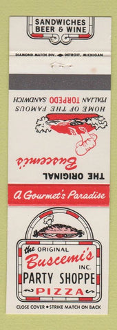 Matchbook Cover - Buscemi's Pizza Italian Sandwich