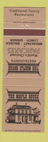 Matchbook Cover - Maple House Restaurant Birmingham Troy Southfield MI