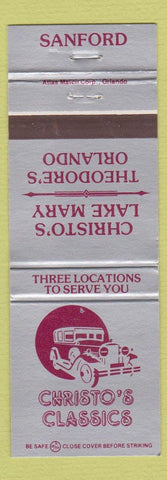 Matchbook Cover - Christo's Classic's Sanford FL Orlando Lake Mary