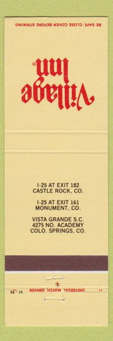 Matchbook Cover - Village Inn Castle Rock Monument Colorado Springs