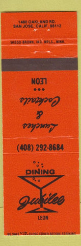 Matchbook Cover - Jubilee San Jose CA restaurant